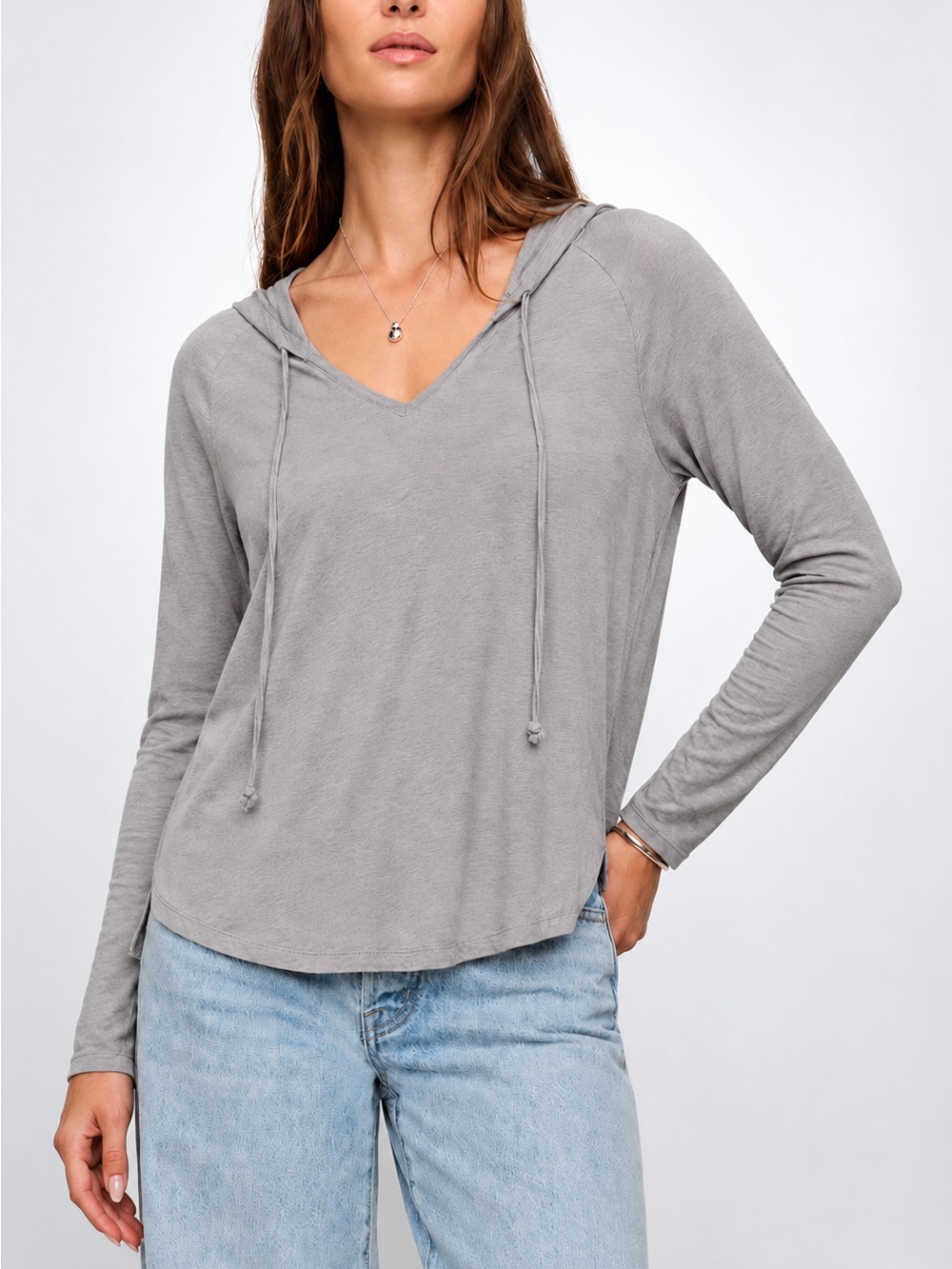 Z Supply Slub Hoodie Long Sleeve Top